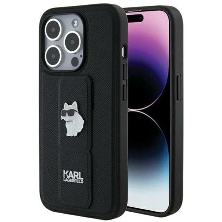 KARL LAGERFELD KLHCP14LGSACHPK ETUI HARDCASE DO IPHONE 14 PRO 6,1 GRIPSTAND