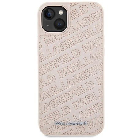 KARL LAGERFELD POKROWIEC DO IPHONE 15 PLUS 14 PLUS QUILTED K PATTERN RÓŻOWY