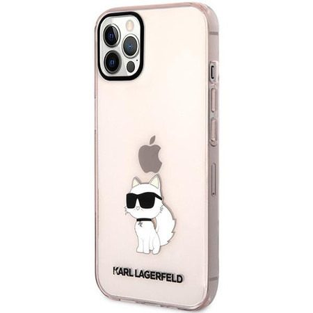 Etui Karl Lagerfeld KLHCP12MHNCHTCP na iPhone 12 /12 Pro - różowe Ikonik Choupette