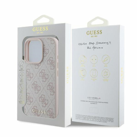 GUESS ETUI HARD CASE DO IPHONE 16 PRO 6.3 4G CLASSIC Z MODNYM WYKOŃCZENIEM