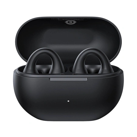 Słuchawki Baseus Bass 15 Clip OWS bezprzewodowe z kablem Baseus Simple USB-C 3A 30cm - czarne