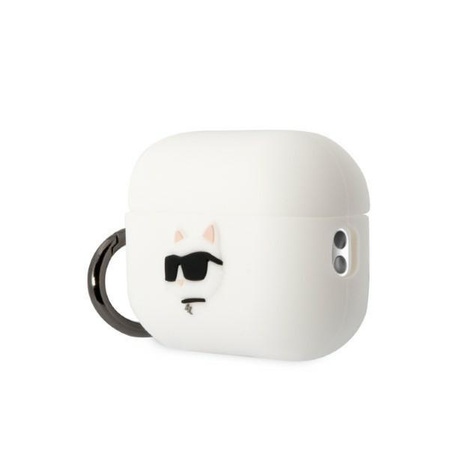 Etui Karl Lagerfeld KLAP2RUNCHH na AirPods Pro 2 cover - białe Silicone Choupette Head 3D