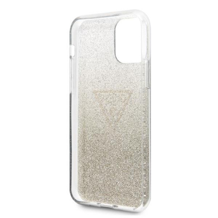Guess GUHCN65SGTLGO iPhone 11 Pro Max złoty/gold hard case Glitter Triangle