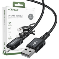 Acefast kabel MFI USB - Lightning 1,8m, 2,4A czarny (C4-02 A Black)