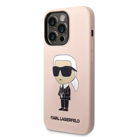 Karl Lagerfeld KLHCP14LSNIKBCP iPhone 14 Pro 6,1" hardcase różowy/pink Silicone Ikonik