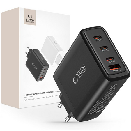 TECH-PROTECT ŁADOWARKA 4-PORT DO TELEFONÓW PD100W QC3.0 Z SYSTEMEM OCHRONY