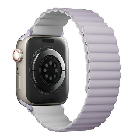 UNIQ pasek Revix Apple Watch Series 4/5/6/7/8/SE/SE2 38/40/41mm. Reversible Magnetic lilak-biały/lilac-white