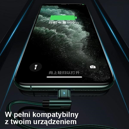 USAMS KABEL PLECIONY DO LIGHTNING IPHONE 12 13 14 1M Z GUMOWYM WYKOŃCZENIEM