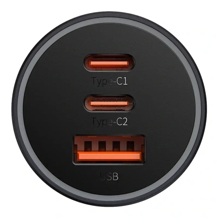 BASEUS ŁADOWARKA SAMOCHODOWA GOLDEN CONTACTOR PRO 65W 2X USB-C 1X USB