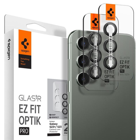 OSŁONA APARATU SPIGEN OPTIK.TR ”EZ FIT” CAMERA PROTECTOR 2-PACK GALAXY S23 / S23+ PLUS BLACK