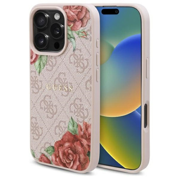 GUESS POKROWIEC HARDCASE DO IPHONE 16 PRO 6.3 DO MAGSAFE KWIATOWY WZÓR