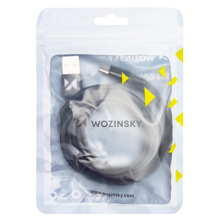 Wozinsky kabel USB - USB Typ C 2,4A 2m czarny(WUC-C2B)