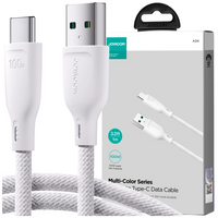 Kabel Joyroom Multi-Color Series SA34-AC6 USB-A / USB-C 100W szybki transfer 1m - biały