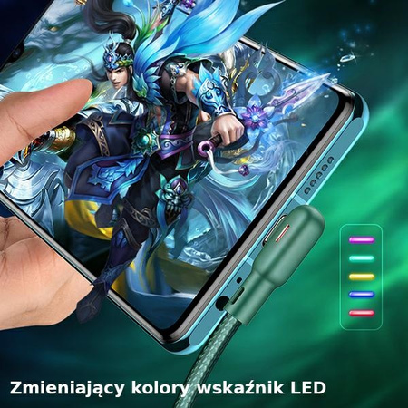 USAMS KABEL MICRO USB 2A 1,2M KĄTOWY DO TELEFONÓW I TABLETÓW ZIELONY 1,2M