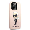 Karl Lagerfeld KLHCP14LSNIKBCP iPhone 14 Pro 6,1" hardcase różowy/pink Silicone Ikonik