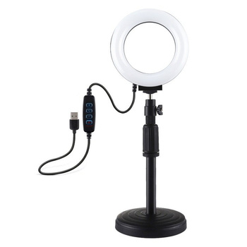 PULUZ LAMPA PIERSIĘGOWA LED Z REGULOWANĄ PODSTAWĄ DO KAMERY STREAMINGOWEJ