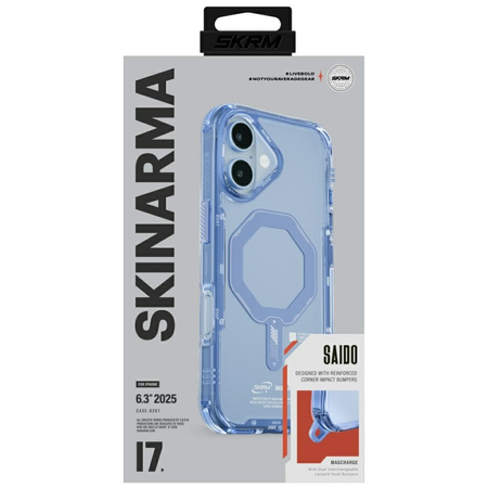 Etui Skinarma Saido do iPhone 17         Magnetic Charging niebieski