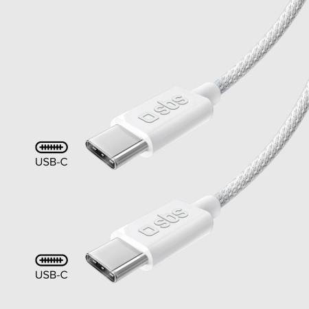SBS KABEL USB-C DO USB-C 1,5M DO TELEFONÓW Z OPLOCHEM 60W SZYBKIE ŁADOWANIE