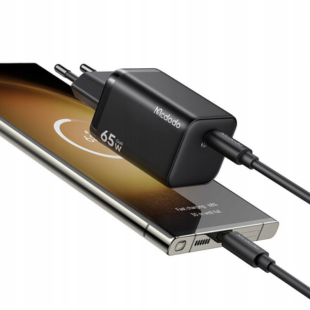 MCDODO SZYBKA ŁADOWARKA SIECIOWA ZASILACZ KOSTKA DO ŁADOWARKI USB-C 65W GAN