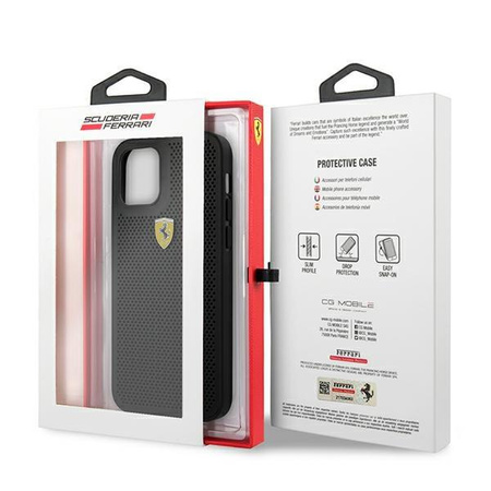 Etui Ferrari On Track Perforated na iPhone 12 / iPhone 12 Pro - czarne