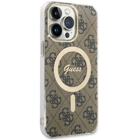 Etui Guess GUHMP14XH4STW na iPhone 14 Pro Max 6.7" - brązowe 4G MagSafe