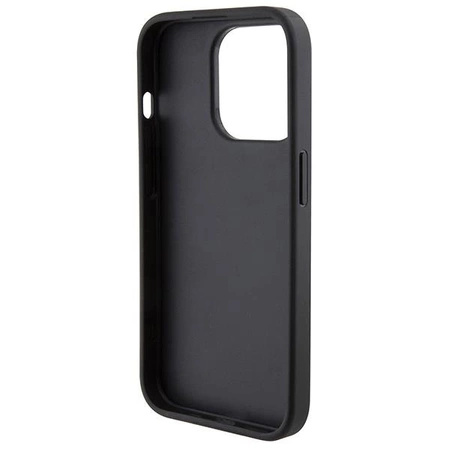 Etui Ferrari Perforated Waves Metal Logo na iPhone 15 Pro - czarne