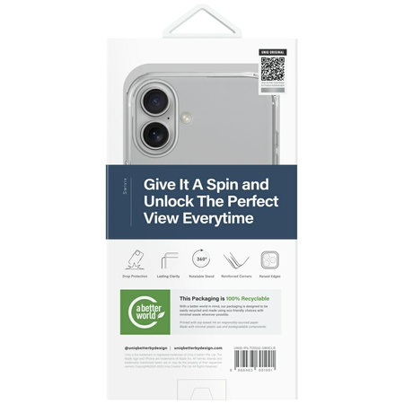 UNIQ ETUI SWIVIX DO IPHONE 16 PLUS 360 STOPNIOWE Z KICKSTAND PRZEZROCZYSTE