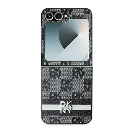 DKNY ETUI DO SAMSUNG Z FLIP 6 F74 Z PASKIEM SKÓRZANYM CHEQUERED STRIPES