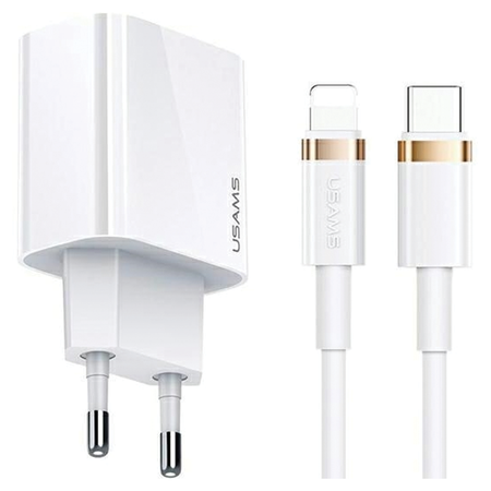 USAMS ŁADOWARKA SIECIOWA 20W 1xUSB-C DO TELEFONÓW IPHONE Z KABLEM