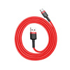 Baseus Cafule Cable wytrzymały nylonowy kabel przewód USB / USB-C QC3.0 3A 1M czerwony (CATKLF-B09)