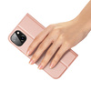 Etui do iPhone 15 Plus pokrowiec z klapką i portfelem Dux Ducis Skin Pro - różowe