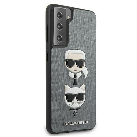Karl Lagerfeld KLHCS21MSAKICKCSL S21+ G996 srebrny/silver hardcase Saffiano Ikonik Karl&Choupette Head
