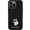 Etui Karl Lagerfeld Silicone Choupette Metal Pin na iPhone 15 Pro Max - czarne
