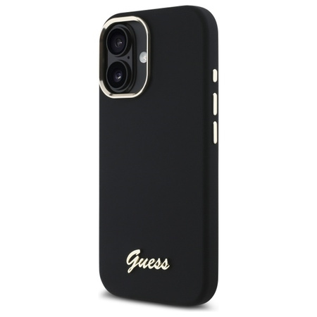 Guess GUHCP16SSMBSLK iPhone 16 6.1"      czarny/black hardcase Silicone Script Metal Logo & Frame