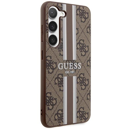 Etui Guess GUHCS23SP4RPSW S23 S911 - brązowe 4G Printed Stripe