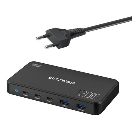 BLITZWOLF ŁADOWARKA BW-I100 120W 5W1 DO IPHONE 12 13 14 15 Z ŁADOWANIEM USB