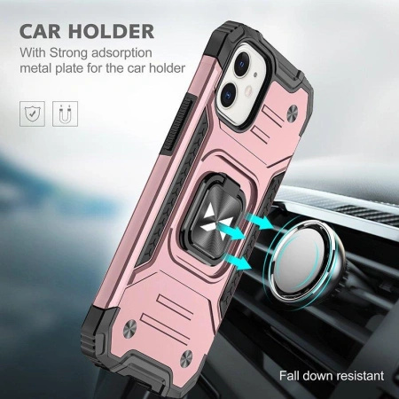 WOZINSKY ETUI RING ARMOR DO IPHONE 14 PANCERNY POKROWIEC MAGNETYCZNY ZŁOTY
