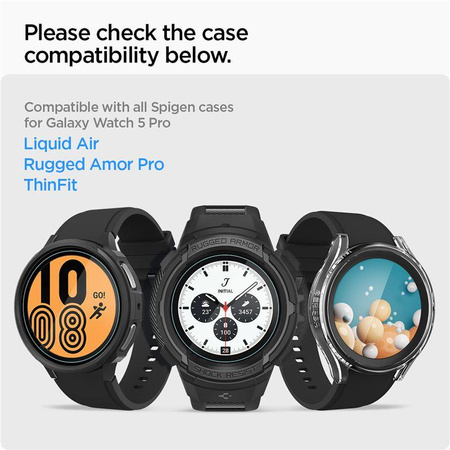 SZKŁO HARTOWANE SPIGEN GLAS.TR ”EZ-FIT” 2-PACK GALAXY WATCH 5 PRO (45 MM)