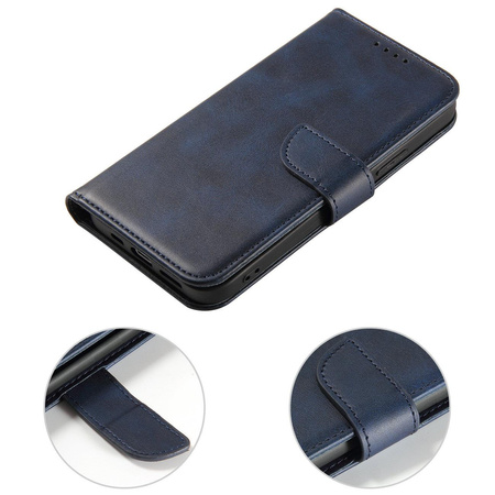 Magnet Case elegancki futerał etui pokrowiec z klapką i funkcją podstawki Xiaomi Redmi K40 Pro+ / K40 Pro / K40 / Poco F3 / Mi 11i niebieski