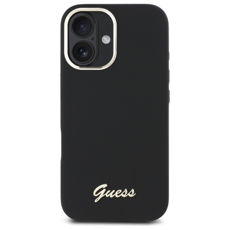 Guess GUHCP16SSMBSLK iPhone 16 6.1"      czarny/black hardcase Silicone Script Metal Logo & Frame