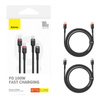BASEUS ZESTAW KABLI USB-C DO USB-C 100W 2 SZTUKI 1M DO SZYBKIEGO ŁADOWANIA