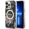 Etui Guess GUHMP14XHCFWSK na iPhone 14 Pro Max 6.7" - czarne Flower MagSafe