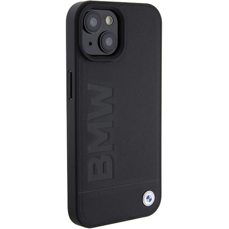 Etui BMW Leather Hot Stamp na iPhone 15 - czarne