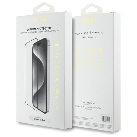 GUESS SCREEN PROTECTOR 2.5D DO IPHONE 16 PRO 6.3 SZKŁO HARTOWANE OCHRONNE