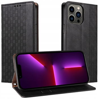 Magnet Strap Case etui Samsung Galaxy S23 Ultra pokrowiec z klapką portfel mini smycz podstawka czarne