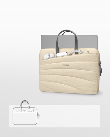 INNOSTYLE WODOODPORNA TORBA NA LAPTOPA 14 CALI CARRYLITE SLIM BEŻOWA DAMSKA