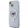 Etui Karl Lagerfeld Ring Stand Choupette Head MagSafe do iPhone 15 - białe