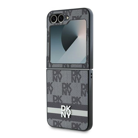 DKNY ETUI DO SAMSUNG Z FLIP 6 F74 Z PASKIEM SKÓRZANYM CHEQUERED STRIPES