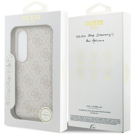 Etui Guess 4G Classic Logo Charm MagSafe do Samsung Galaxy S26 różowy