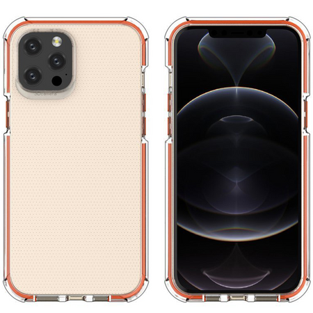 Spring Armor żelowy elastyczny pancerny pokrowiec z kolorową ramką do iPhone 11 Pro Max czerwony